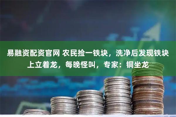 易融资配资官网 农民捡一铁块，洗净后发现铁块上立着龙，每晚怪叫，专家：铜坐龙